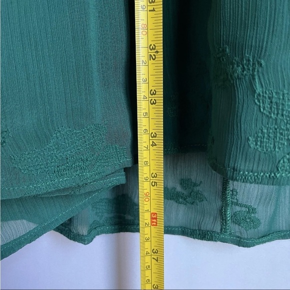 Anthropologie Tiny Women Sz XS Dress Green Boho Embroidered Luisa Swing Peasant - Picture 12 of 16